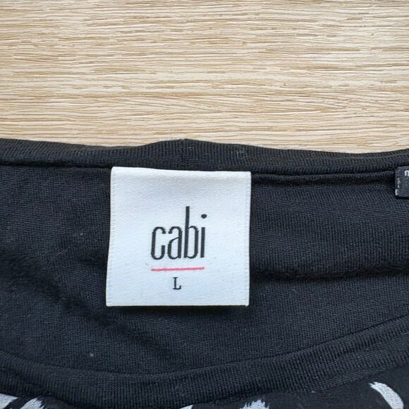 Cabi Pattern Short‎ Sleeve Blouse Women's L Color Black - Picture 4 of 5